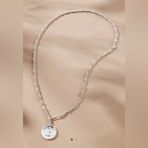 Anthropologie Coin Lariat Necklace Silver